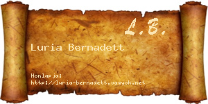 Luria Bernadett névjegykártya